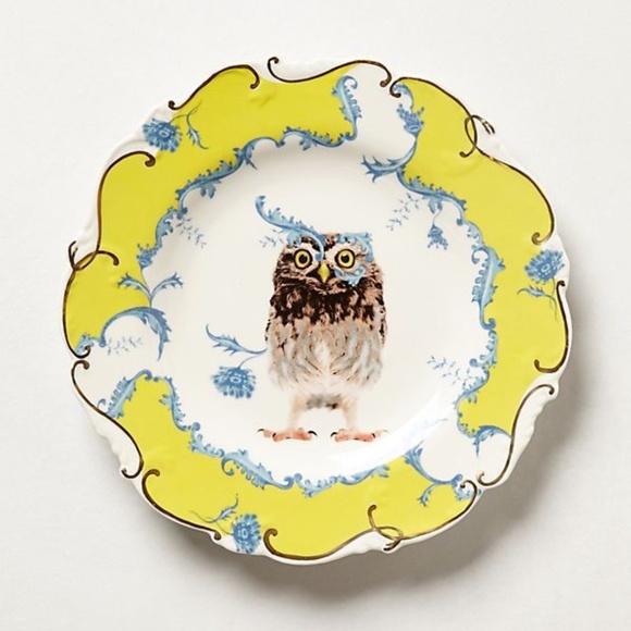 Anthropologie Lou Rota Nature Side Plate Owl - Picture 1 of 4